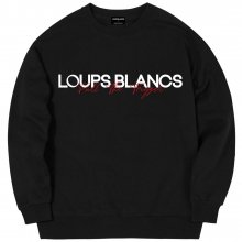 LB 로고 프린트 오버핏 맨투맨 티셔츠 블랙