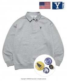 EMBROIDERY RUGBY CREWNECK GRAY