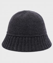 Wool Knit Bucket Hat_Charcoal