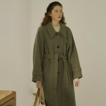 Single wool long coat