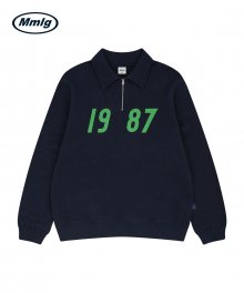 [Mmlg] 1987 HALF ZIP SWEAT (PURPLE NAVY)