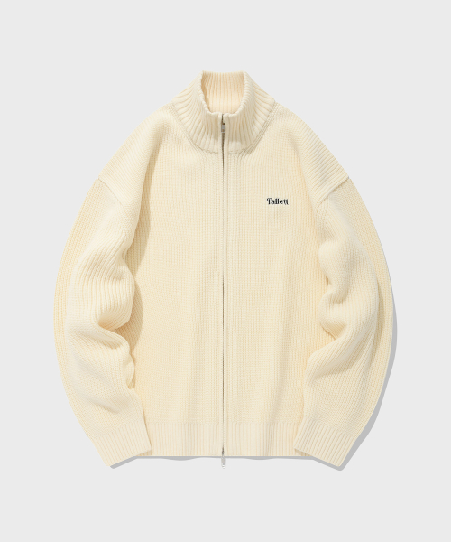 팔렛(fallett) 오버핏 니트 집업 가디건 아이보리