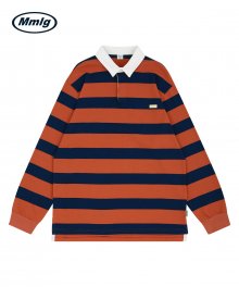 [Mmlg] STANDARD RUGBY SHIRT (ORANGE / NAVY)