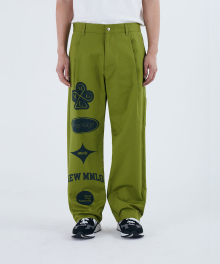 [Mmlg] SYMBOLS CHINO PANTS (OLIVE GREEN)