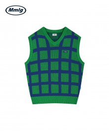 [Mmlg] NET KNIT VEST (GREEN)