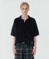 Rose Half Knit Shirts - BLACK