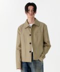 (Set-up)Crop Minimal Jacket - BEIGE