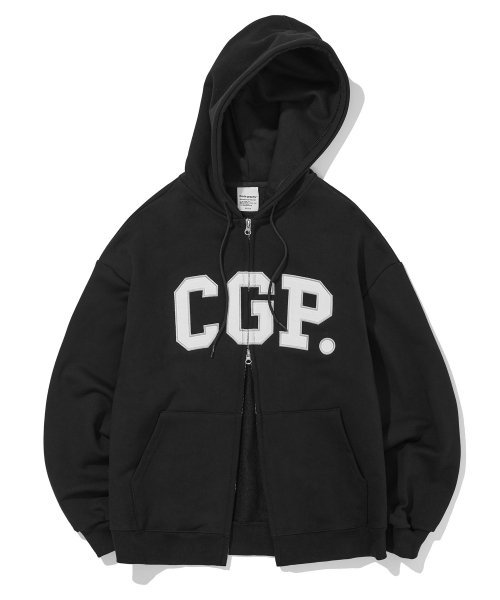 MUSINSA | Codegraphy CGP ARCH LOGO ZIP-UP HOODIE_BLACK