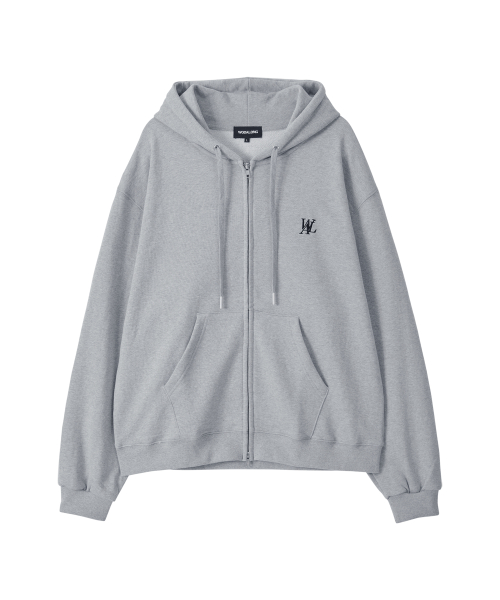 Signature hood zip-up - GREY