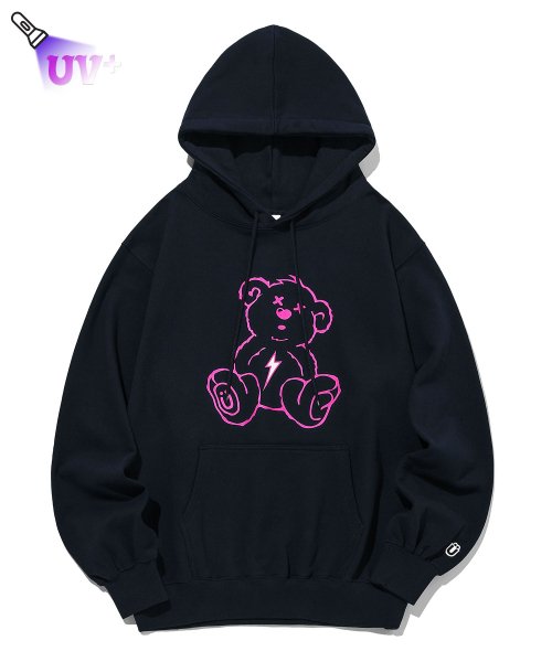 MUSINSA | ISTKUNST THUNDER BEAR HOODIE NAVY (IK2CSMM402A)