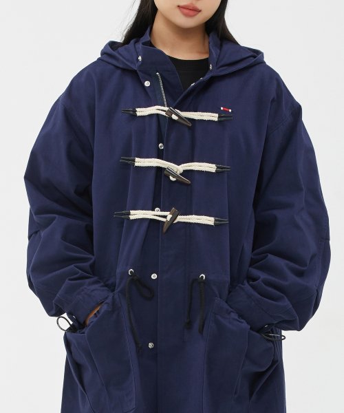 MUSINSA | ROMANTIC CROWN FISHTAIL DUFFEL COAT_NAVY