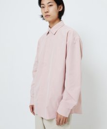 오버핏 링클프리 히든 셔츠 - 페일 핑크