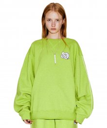 Monogram Satin Applique Sweatshirt Lime