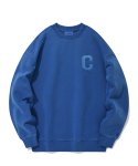 커버낫(COVERNAT) C 로고 맨투맨 피그먼트 클래식 블루