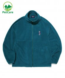 FLEECE EMBROIDERY HANDSOME DAN TRACK JACKET GREEN