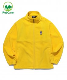 FLEECE EMBROIDERY HANDSOME DAN TRACK JACKET YELLOW