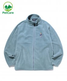 FLEECE EMBROIDERY HANDSOME DAN TRACK JACKET BLUE