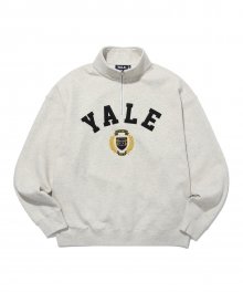 FELT EMBLEM LOGO HALF ZIP UP OATMEAL