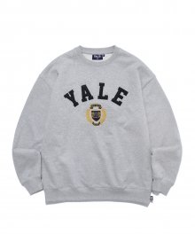 FELT EMBLEM LOGO CREWNECK GRAY