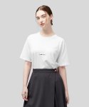 생로랑(SAINT LAURENT) 여성 리브 고쉬 반소매 티셔츠 - 화이트 / 460876YB2DQ9000