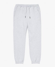 SIGNATURE BASIC REGULAR JOGGER PANTS-MELANGE GREY