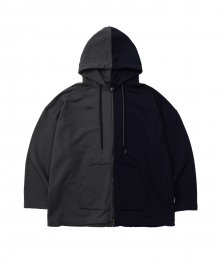 Twofold Oversized Zip-up Hoodie [Charcoal]