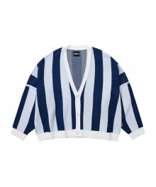 Stripe Oversized Cardigan [Blue]