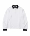 Cable Stitch Collar Zip Up [White]