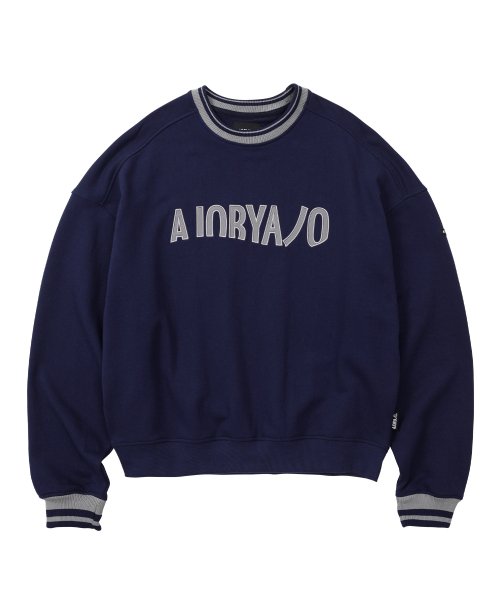 아조바이아조(AJOBYAJO) Logo Oversized Sweatshirt [Navy] - 79,200 