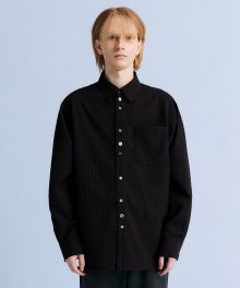 BROOKS EMBO LOOSE SHIRT BLACK