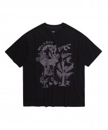 PALM TREE PRINTING T-SHIRT BLACK