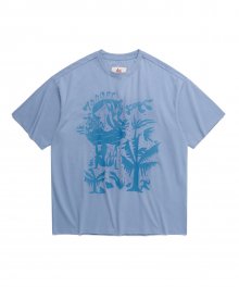 PALM TREE PRINTING T-SHIRT SKY BLUE