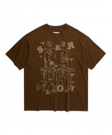 SOBER PRINTING T-SHIRT KHAKI BROWN