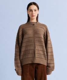 META PUNCHING KNIT SWEATER BEIGE