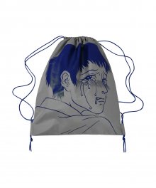 Crying Boy Drawstring Bag [Grey]