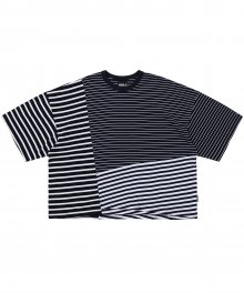 Stripe Mixed T-Shirt [Navy]