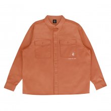 DYEING 포켓 오버핏 긴팔 셔츠(오렌지)