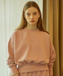 Curved Crop Sweatshirt - Pink