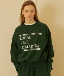Cafe Lettering Sweatshirt - Deep Green