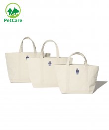 EMBROIDERY HANDSOME DAN CANVAS TOTE BAG IVORY