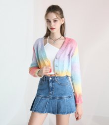 Pastel crop knit cardigan