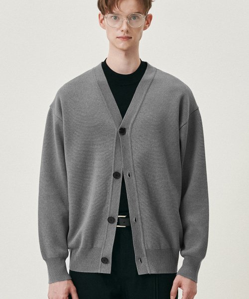 Вязаный кардиган с замшевыми патчами (Grey)