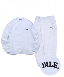 [ONEMILE WEAR] SMALL ARCH CREWNECK + JOGGER LIGHT GRAY