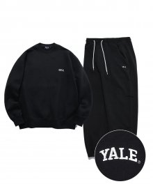 [ONEMILE WEAR] SMALL ARCH CREWNECK + SWEAT PANTS BLACK