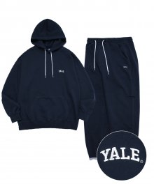 [ONEMILE WEAR] SMALL ARCH HOODIE+SWEAT PANTS NAVY