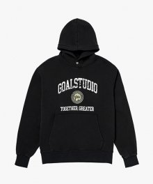 FC LETTERING STONE WASHED HOODIE-BLACK
