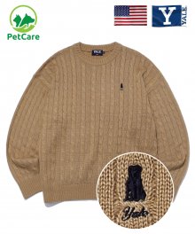 HERITAGE HANDSOME DAN CABLE KNIT CREWNECK BEIGE