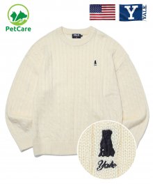 HERITAGE HANDSOME DAN CABLE KNIT CREWNECK IVORY