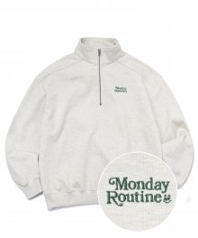 MONDAY ROUTINE HALF ZIP UP OATMEAL