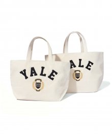 FELT EMBLEM LOGO CANVAS TOTE BAG IVORY